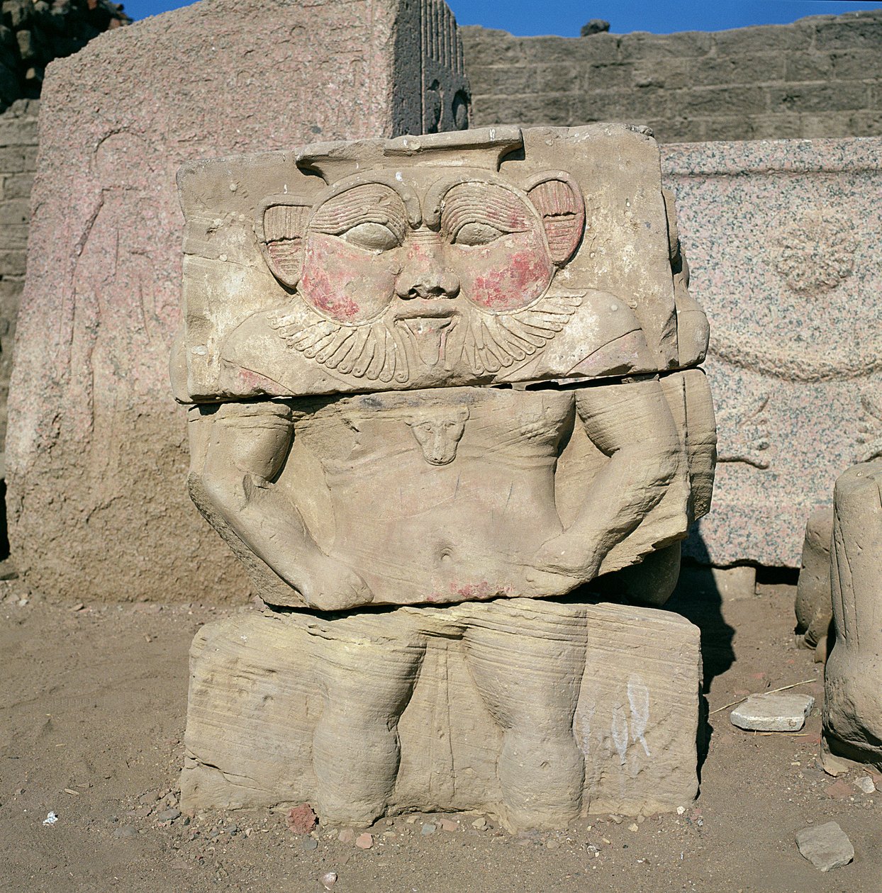 Reliéf egyptského domácího boha Bese, kolem 125 př. n. l. – 60 n. l od Greco Roman