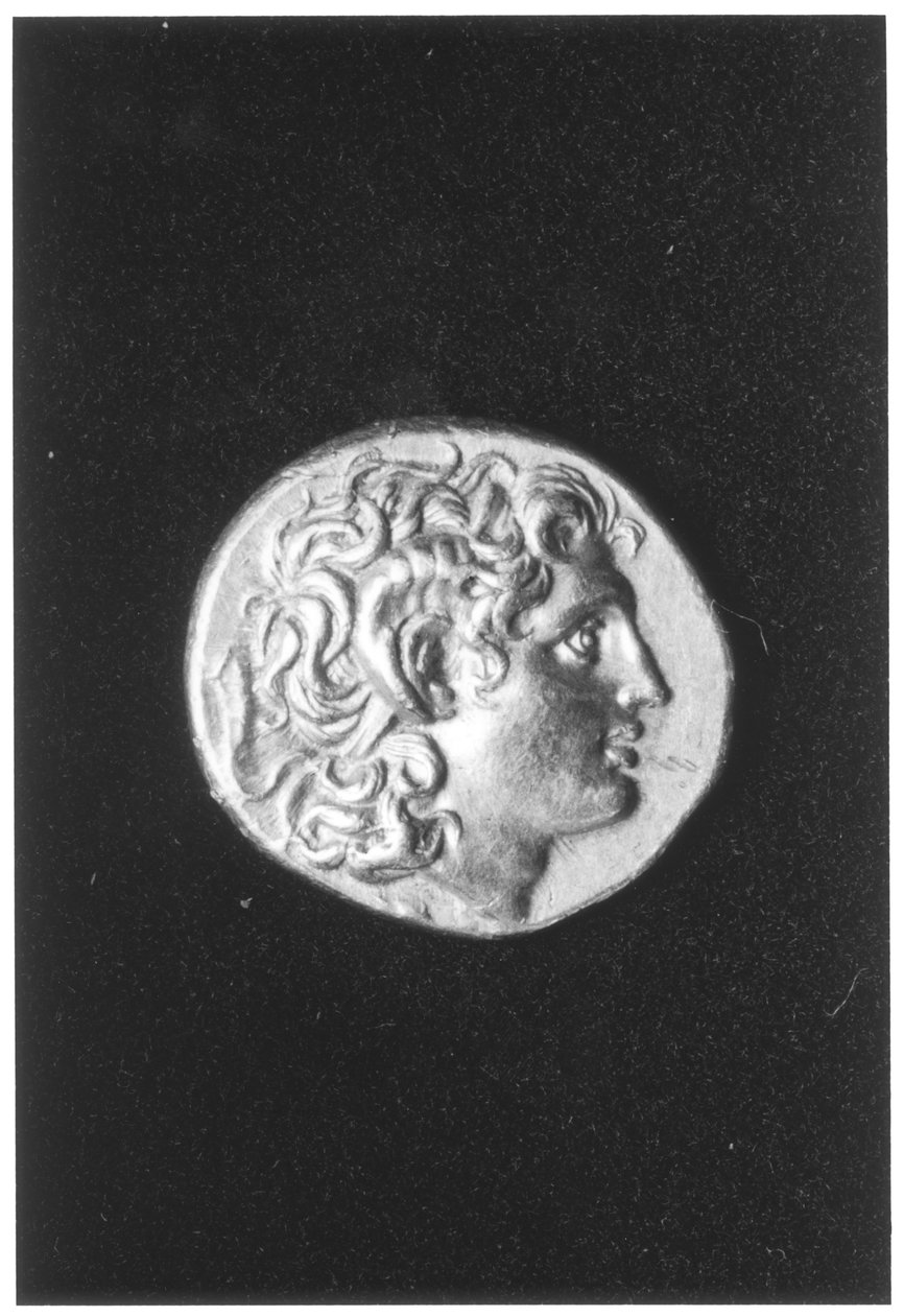 Mince Alexandra Velikého s beraním rohem egyptského boha Ammona, ražená za vlády Lysimacha z Thrákie během helénistické éry (zlato) od Greek