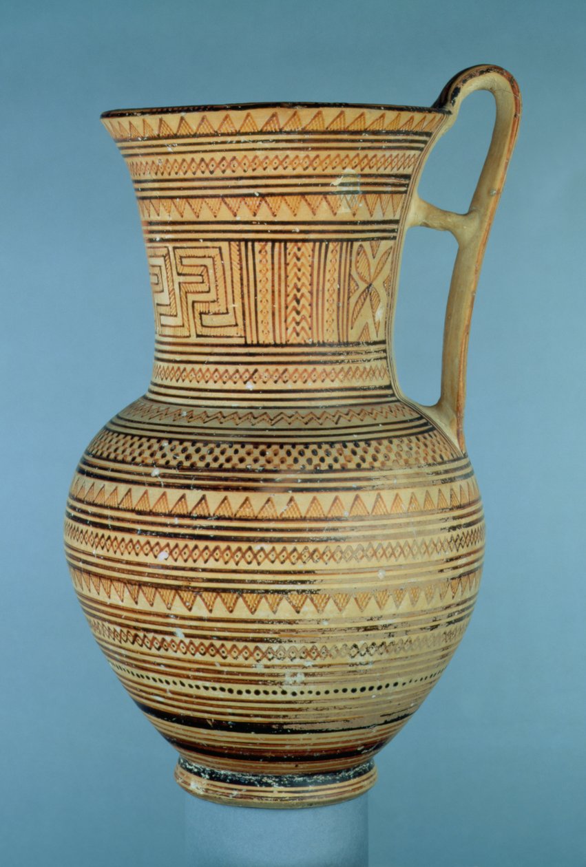 Džbán Attic Late Geometric IIa s vysokým hrdlem, cca 735-720 př. n. l. (keramický) od Greek