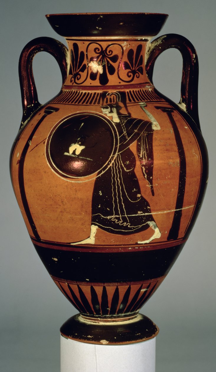 Půdní černofigurová amfora zobrazující Athénu, 5. století př. n. l. (keramika) od Greek