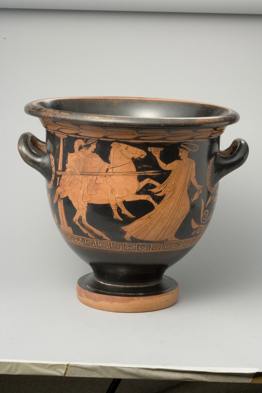 Podkrovní červená postava zvonu krater, cca 440 př. n. l. (terakota) (podrobnosti viz 270384) od Greek