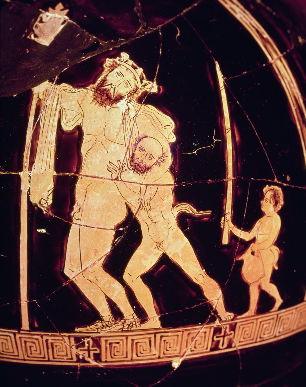 Podkrovní červenofigurová váza zobrazující dionýský výjev (keramika) od Greek