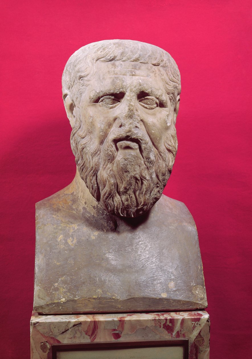 Busta Platóna (asi 427-347 př. n. l.) kopie originálu ze 4. století př. n. l. (mramor) od Greek
