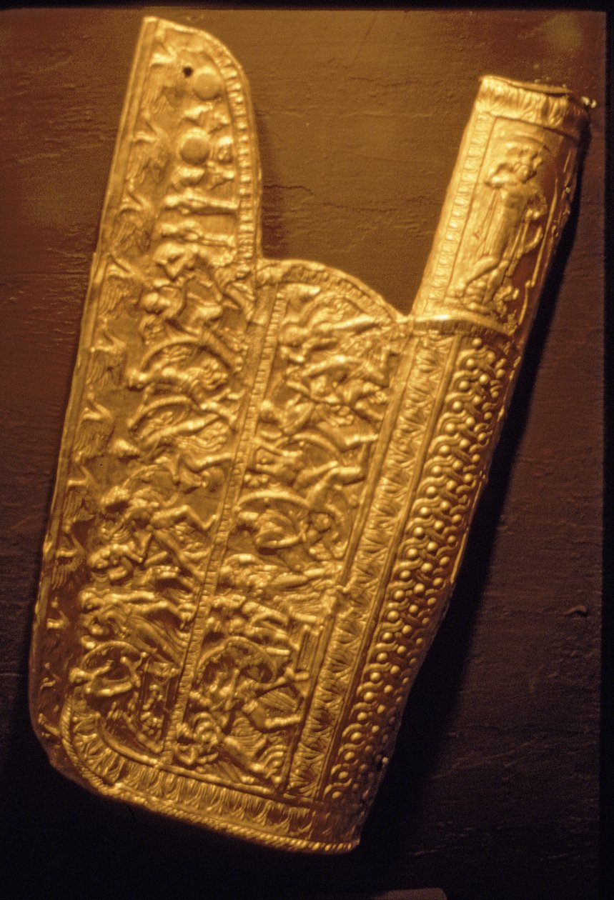 Zlatý toulec, z hrobky Filipa II. (359-336) ve Vergině (zlato) od Greek