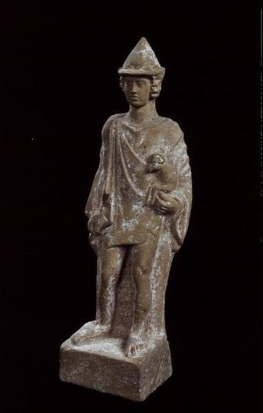 Hermes Kriophoros, Beotian, cca 450 př. n. l. (hlína) od Greek