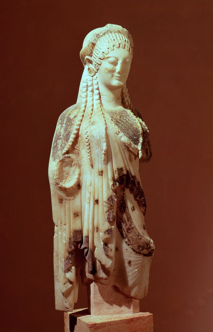 Figura Kore, asi 510 př. n. l. (mramor) (viz také 277233) od Greek