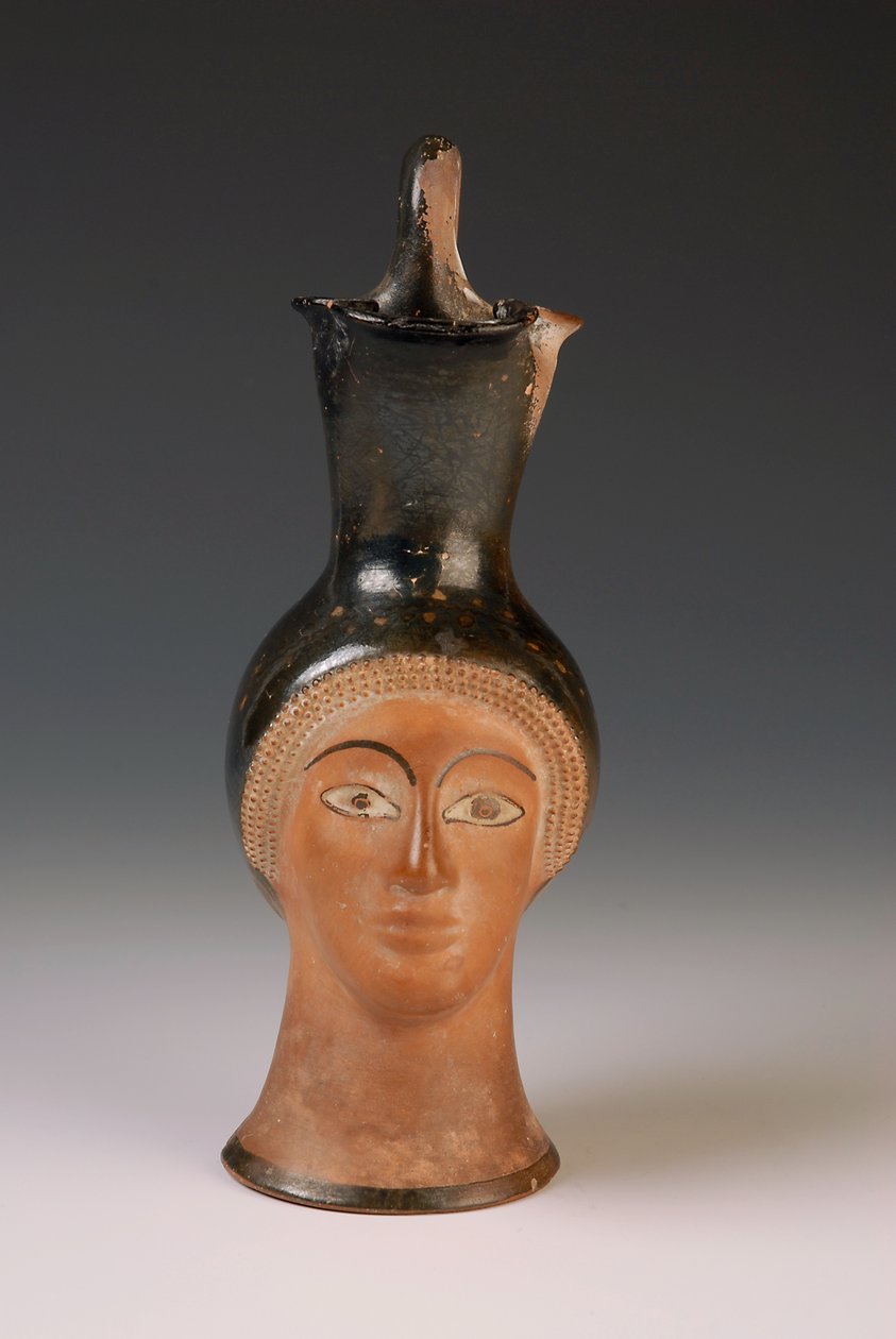 Oenochoe v podobě ženské hlavy (terakota) od Greek