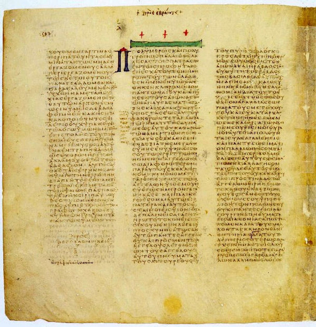 Stránka z Codexu Sinaiticus od Greek