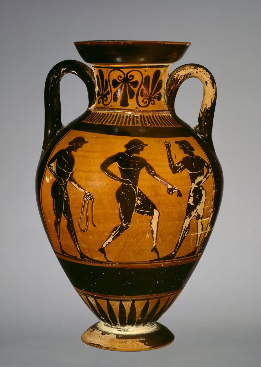 Panathénská amfora se třemi atlety (keramika) od Greek