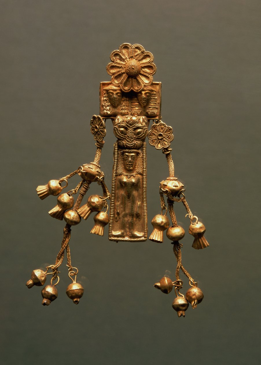 Přívěsek z nekropole Camiros, cca 630-620 př.nl (electrum) od Greek