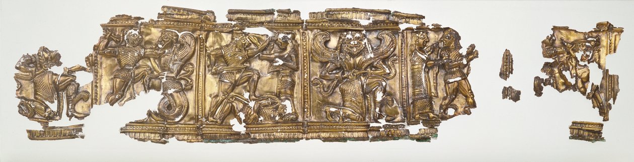 Reliéfní fragment, cca 540-30 př. n. l. (pozlacený a zlatý) od Greek