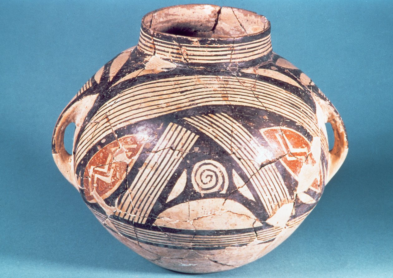 Váza z Dimini (dnešní Volos) 7. století před naším letopočtem (polychromovaná hlína) od Greek