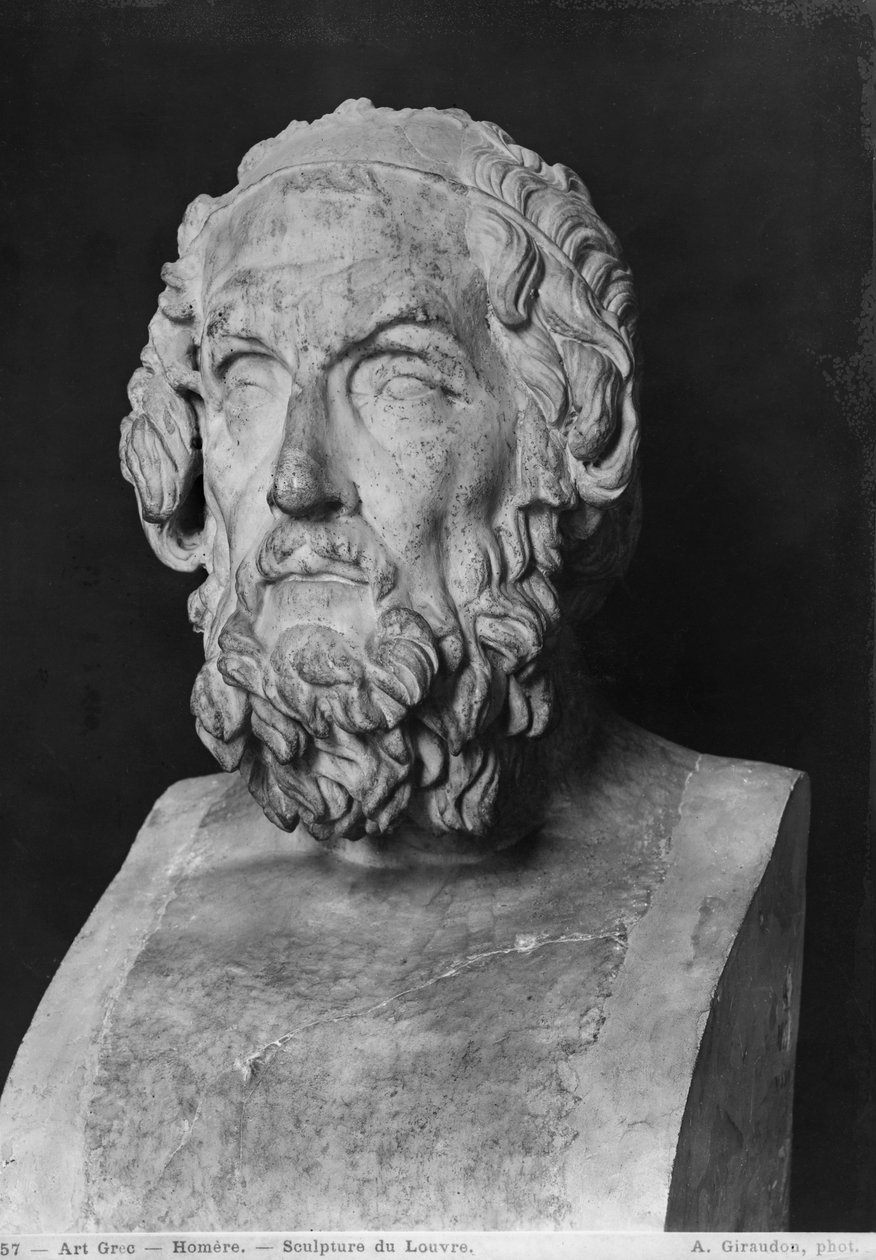 Busta Homera, helénistické období (330-20 př.nl) (mramor) od Greek