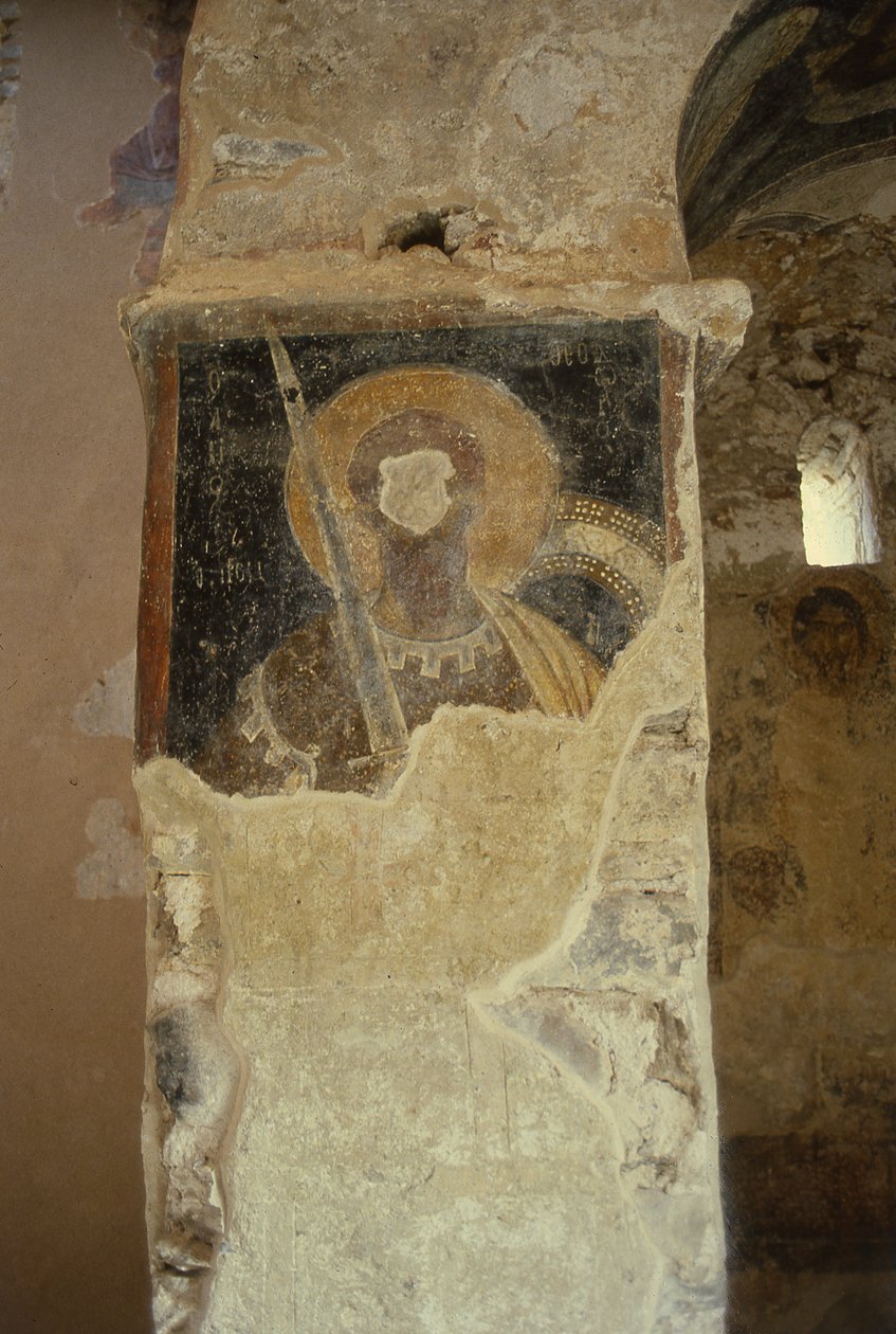 Poničené fresky v kostele Panayia od Greek