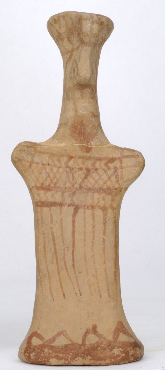 Figurka stojící ženy, boiotská dílna, archaické období (malovaná hlína) od Greek