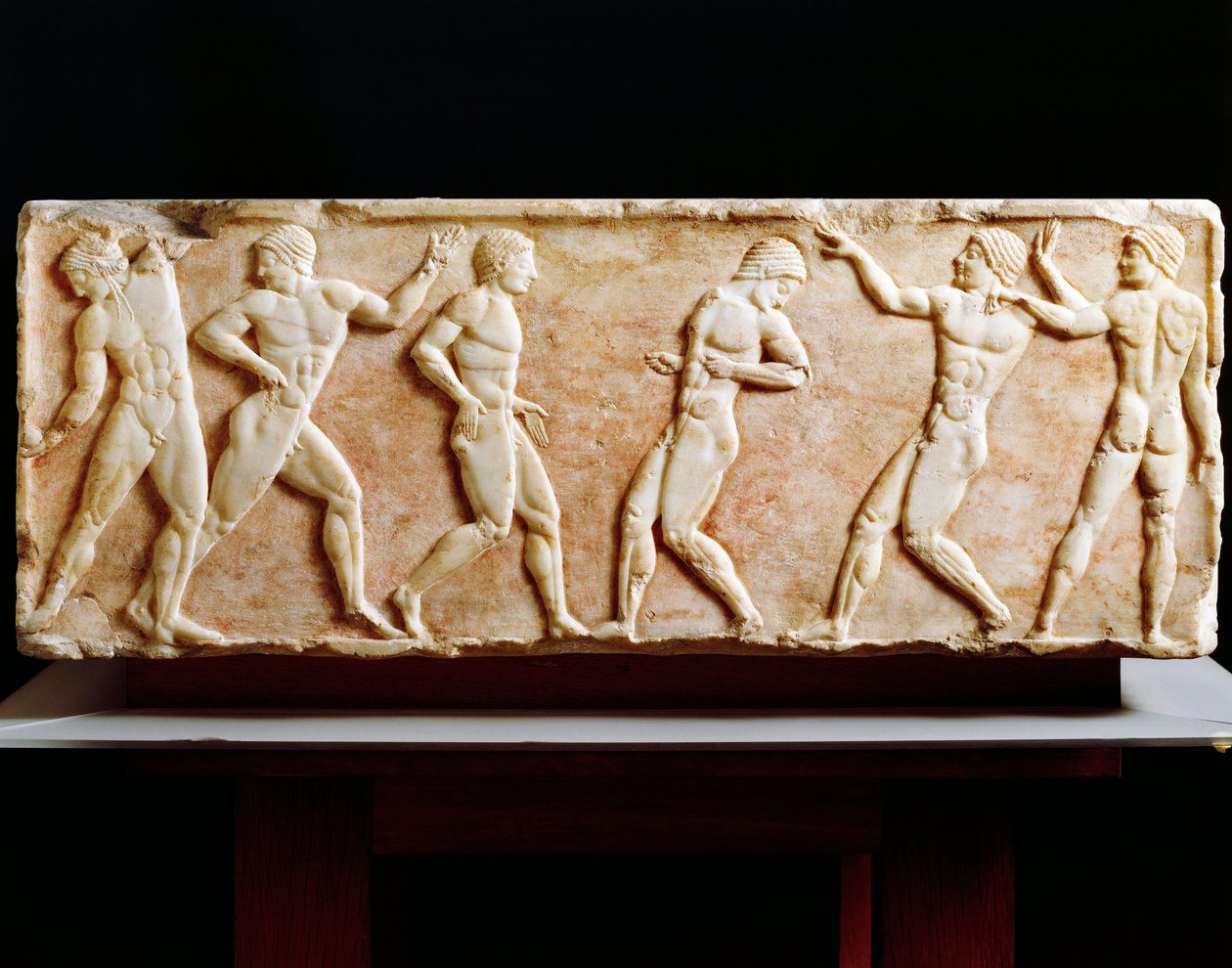 Greek Civilization, Stele depicting athletes at gymnasium, From Kerameikos necropolis in Athens, Greece, 510 BC od Greek