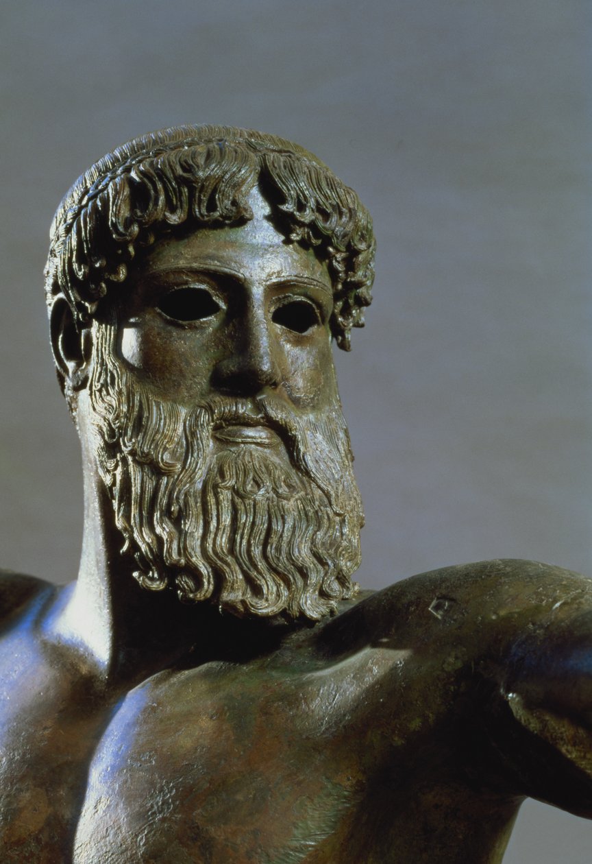 Hlava Poseidona, cca 460-450 př. n. l. bronzový detail z roku 111367 od Greek