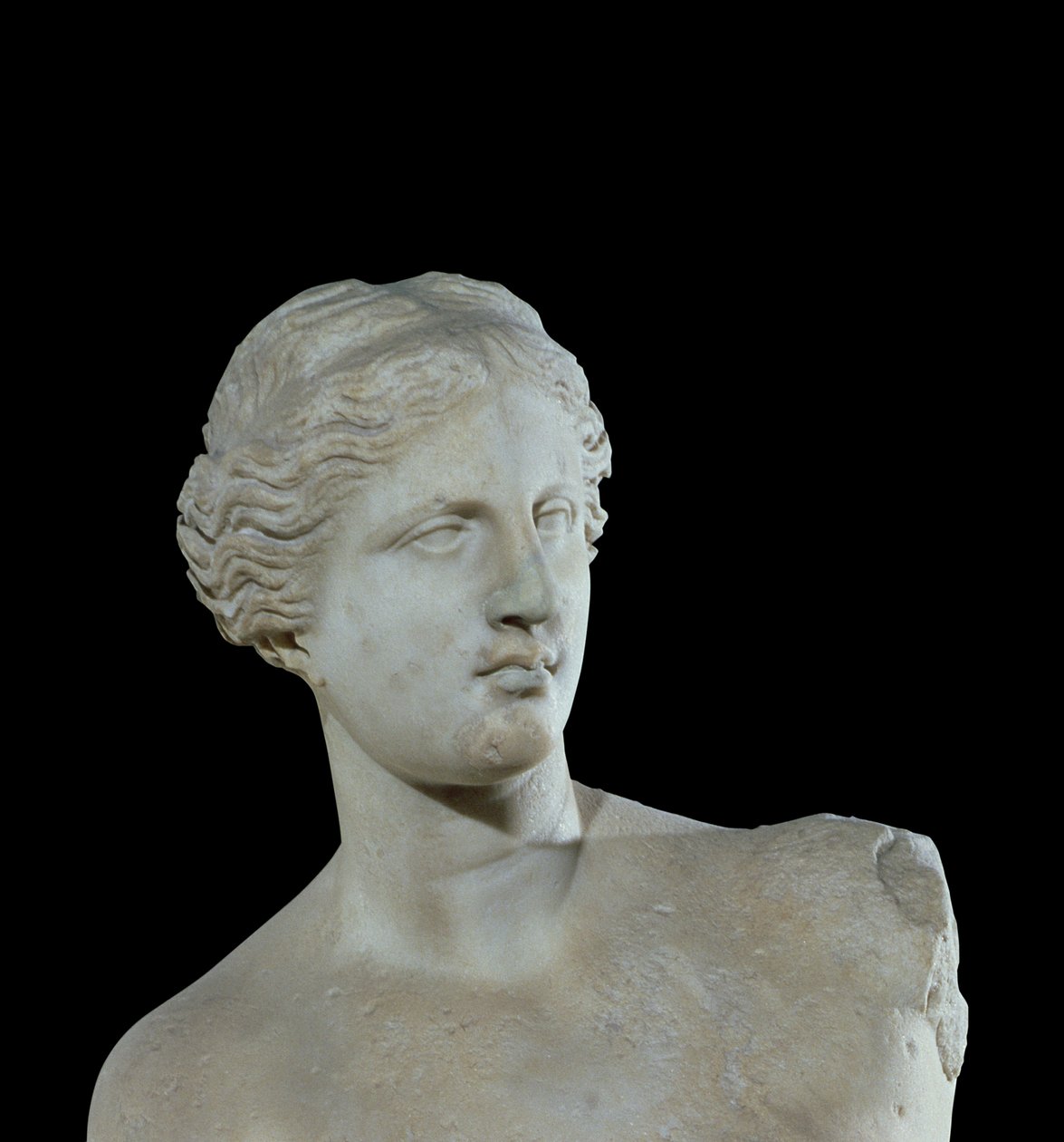 Hlava Venuše z Milo, cca 100 př. n. l. (mramor) (detail) od Greek