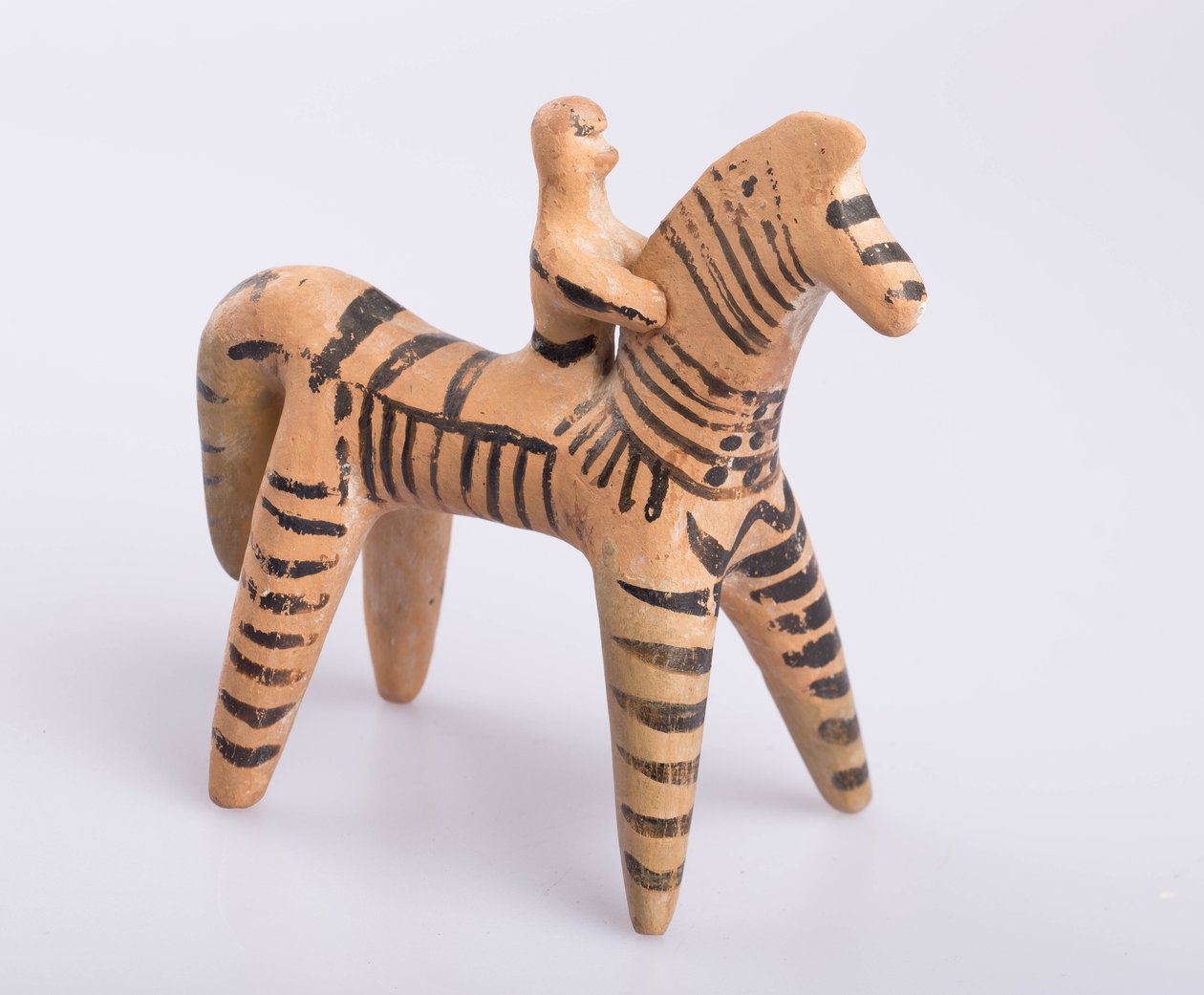 Kůň a jezdec, pravděpodobně z Boetie, Řecko, Archaické období, cca 550 př.nl (terakota) od Greek