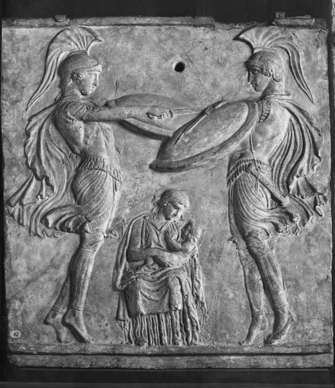 Plaque Campana, Dance of the Curetes, z Myriny, Malá Asie (terakota) od Greek