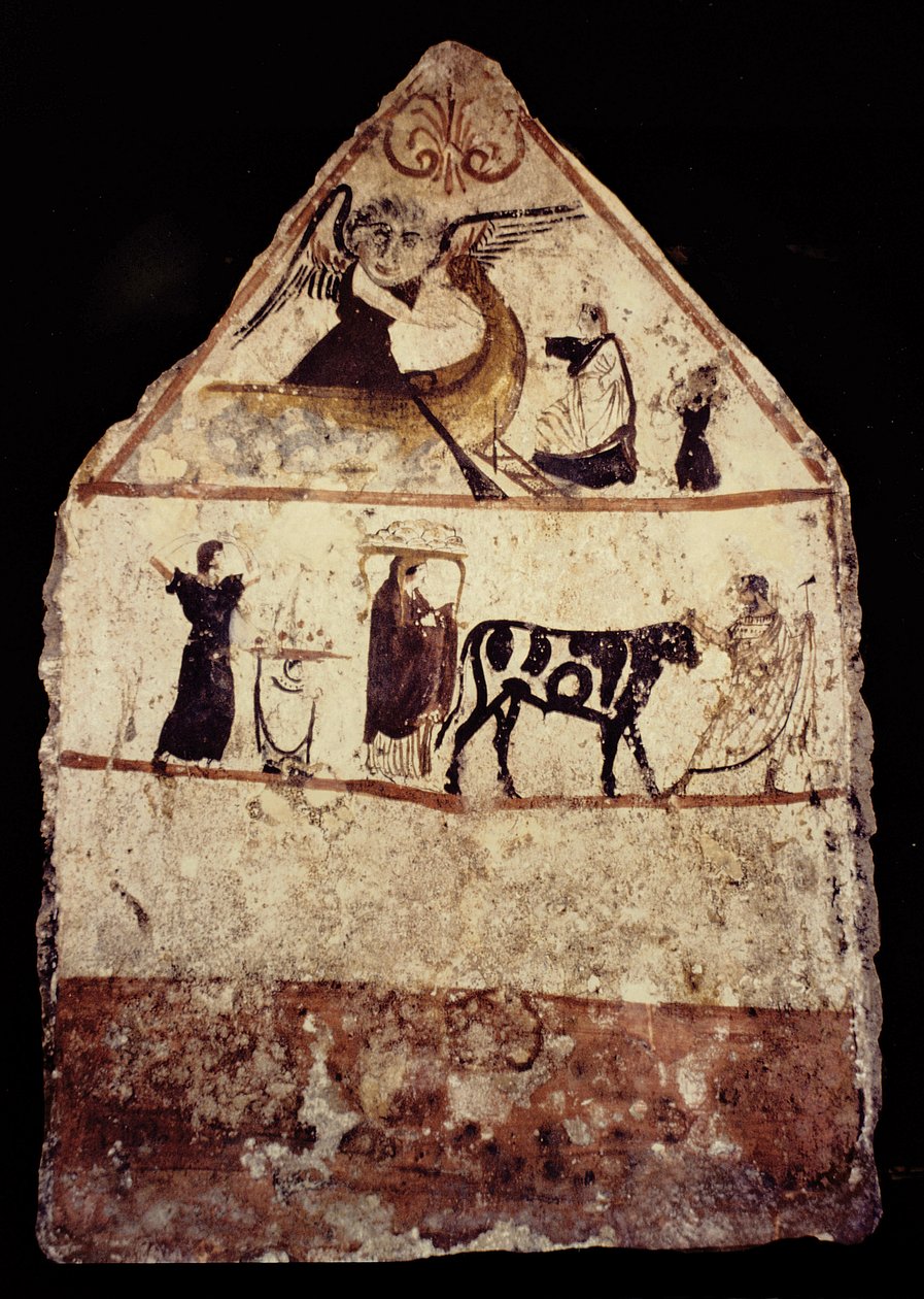 Gaudo Necropolis, lucanská fresková náhrobní malba 340 př. Kr od Greek School