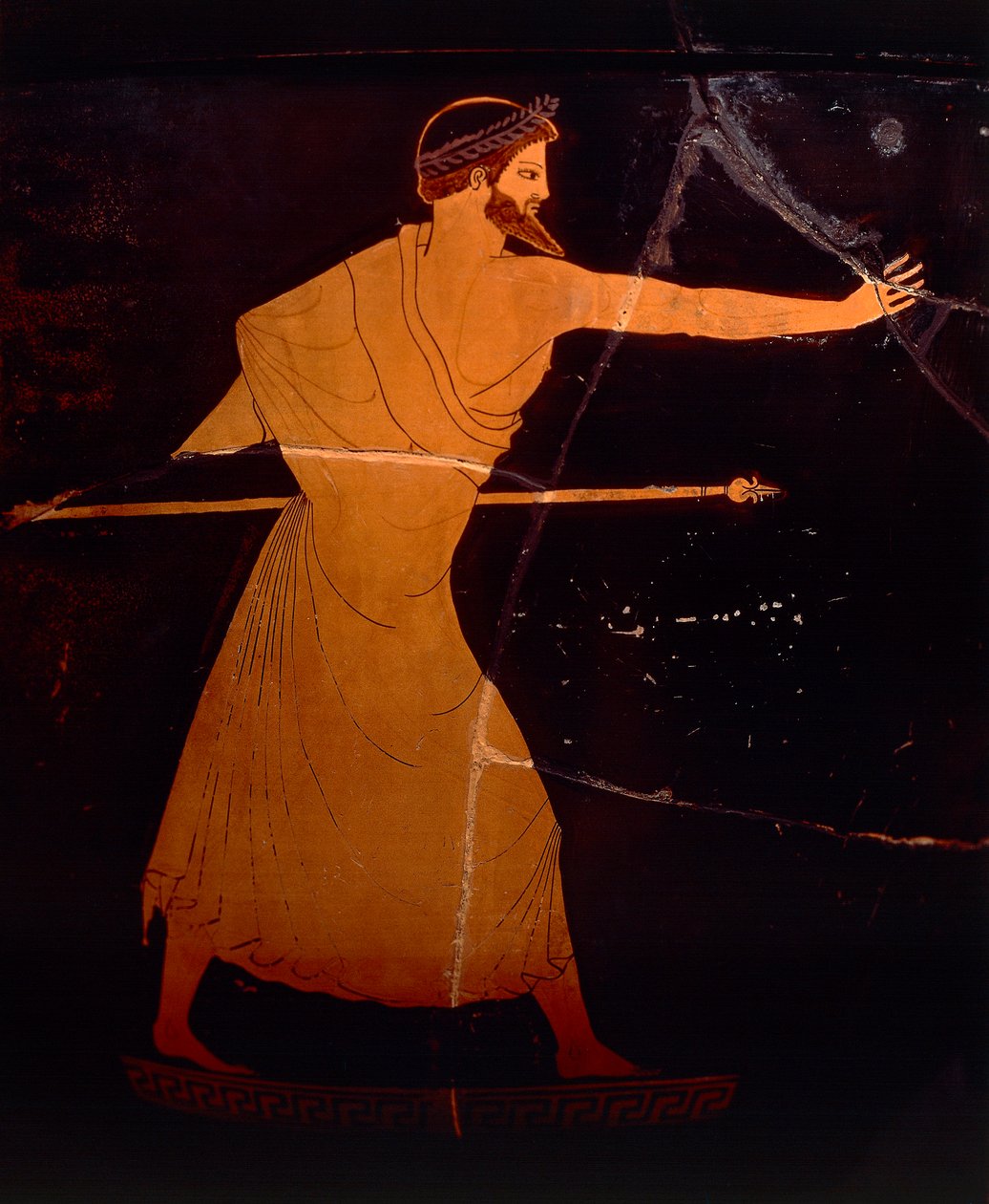 Řecká civilizace, červenofigurová keramika. Attický krater s vyobrazením Dia, připisovaný berlínskému malíři. Detail. od Greek School