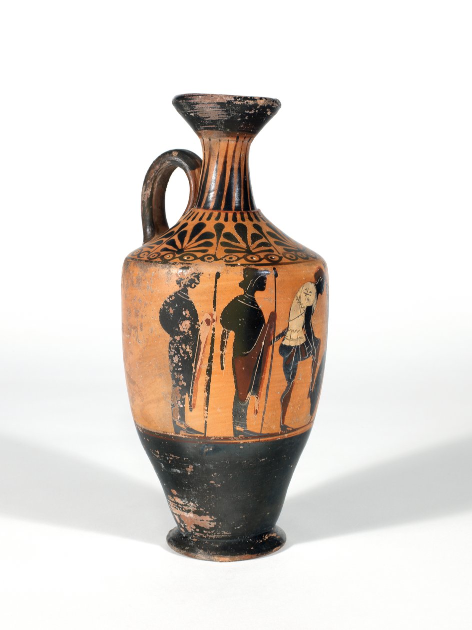 Lekythos, válečníci vyzbrojení do bitvy, 510-500 př.n.l. od Greek School