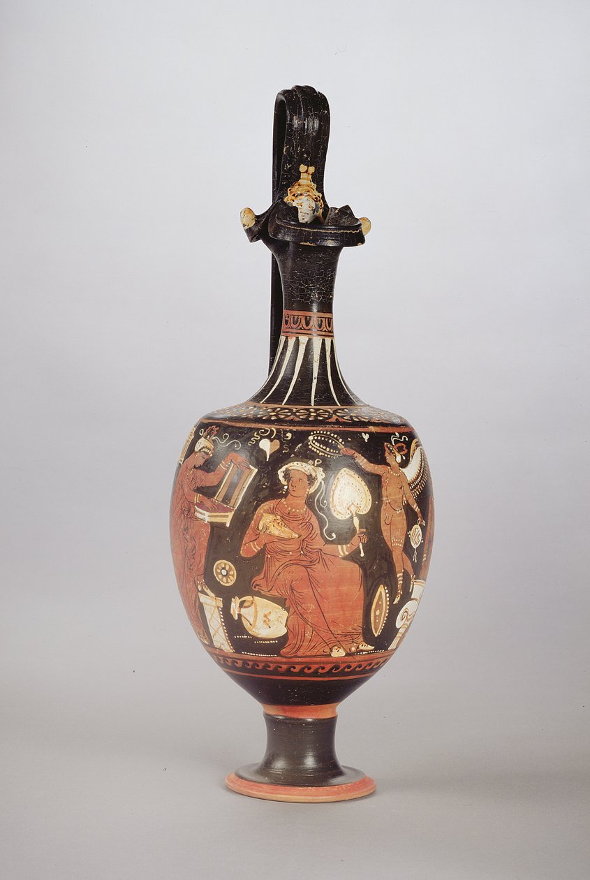 Červenobílá figurka Oinochoe, cca 310 př. n. l. (keramická) od Greek School