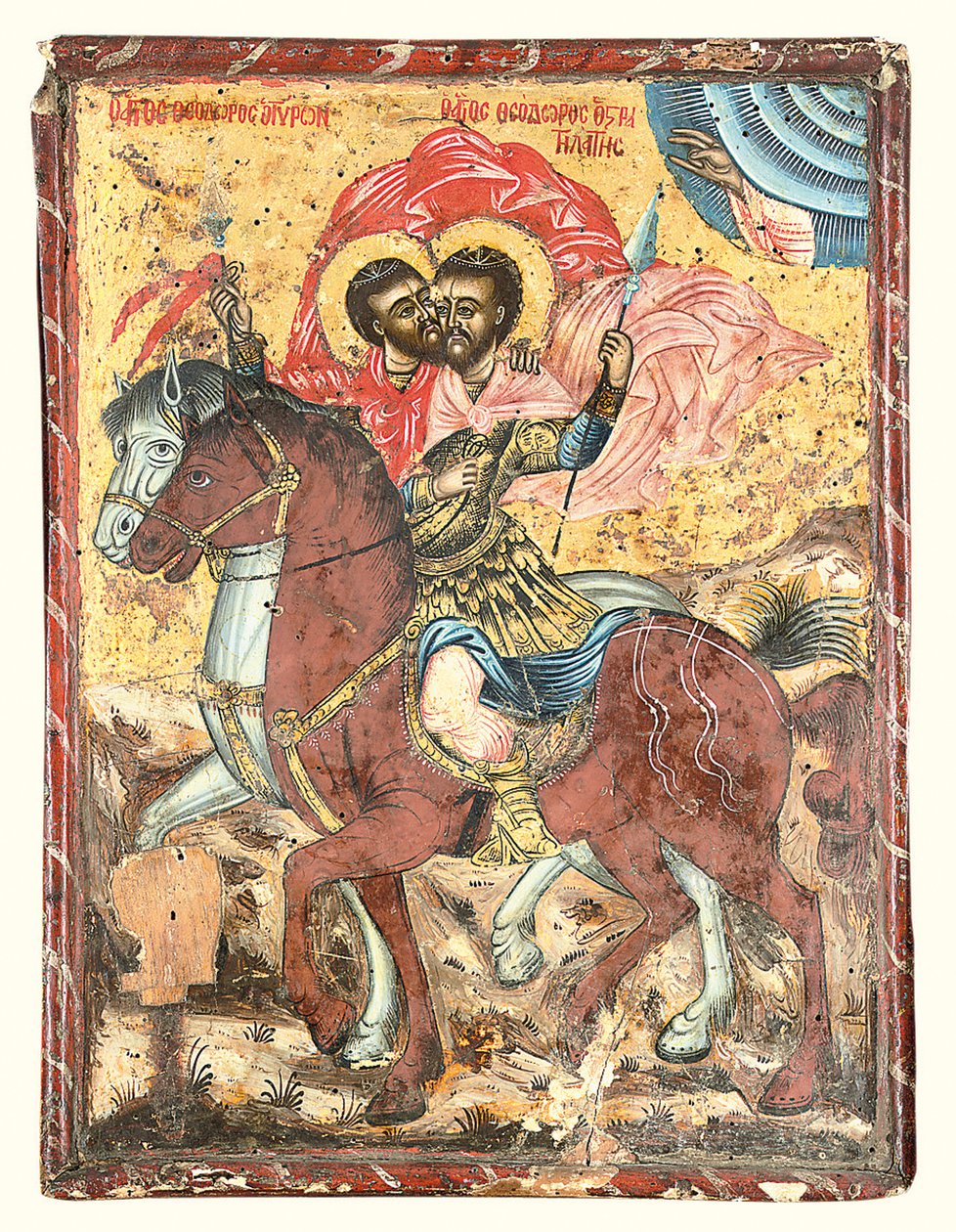 Svatí Theodore Tyron a Theodore Stratelates od Greek School