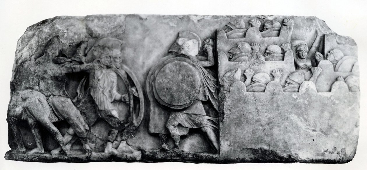 Část vlysu památníku Nereid v Xanthus, přibližně 4. století před naším letopočtem (reliéf) od Greek School