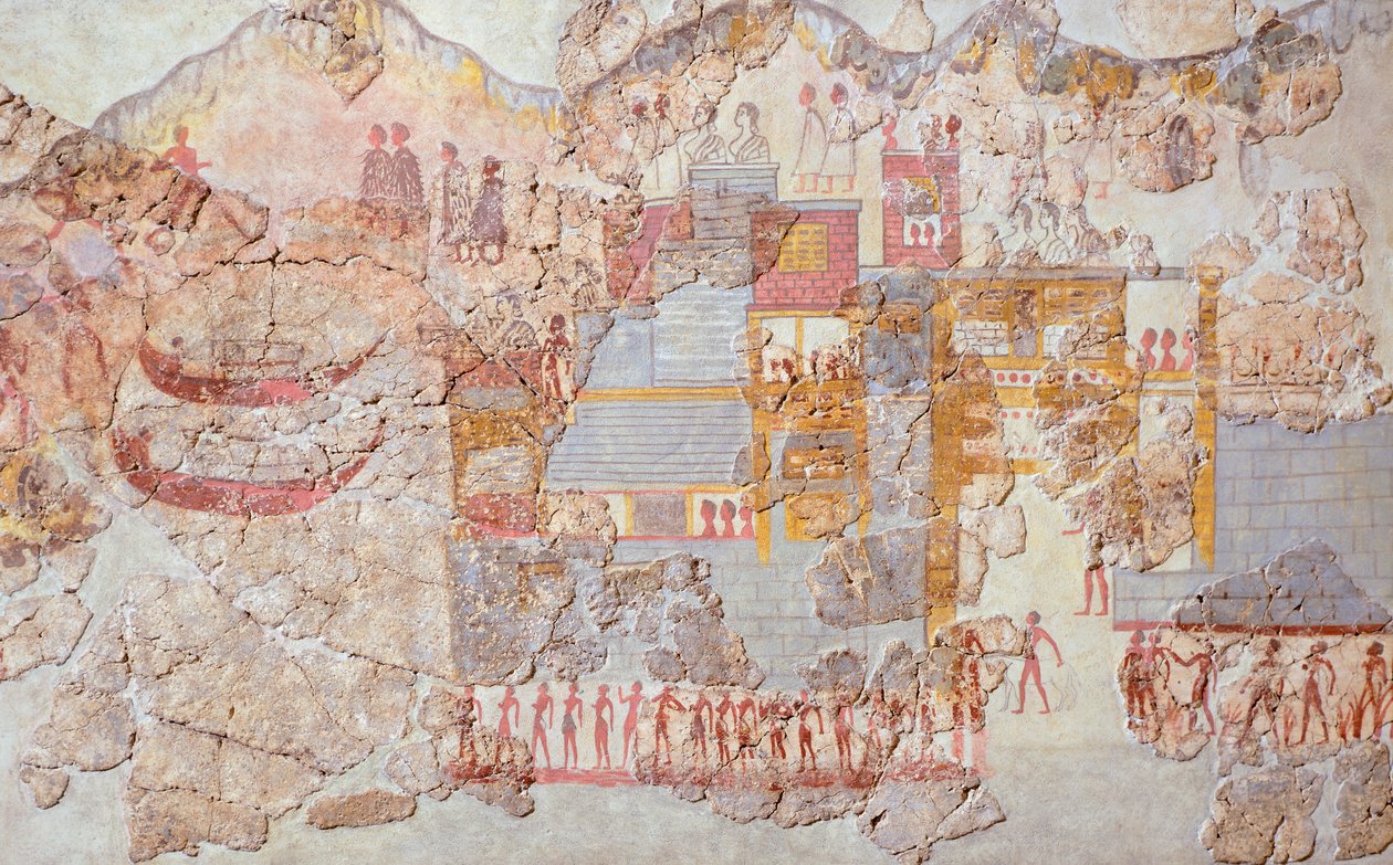 Flotila, freska Akrotiri, Thera (dnes Santorini), minojská civilizace od Greek School