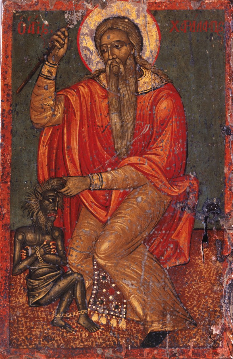 Svatý Charalambos s ďáblem od Greek icon