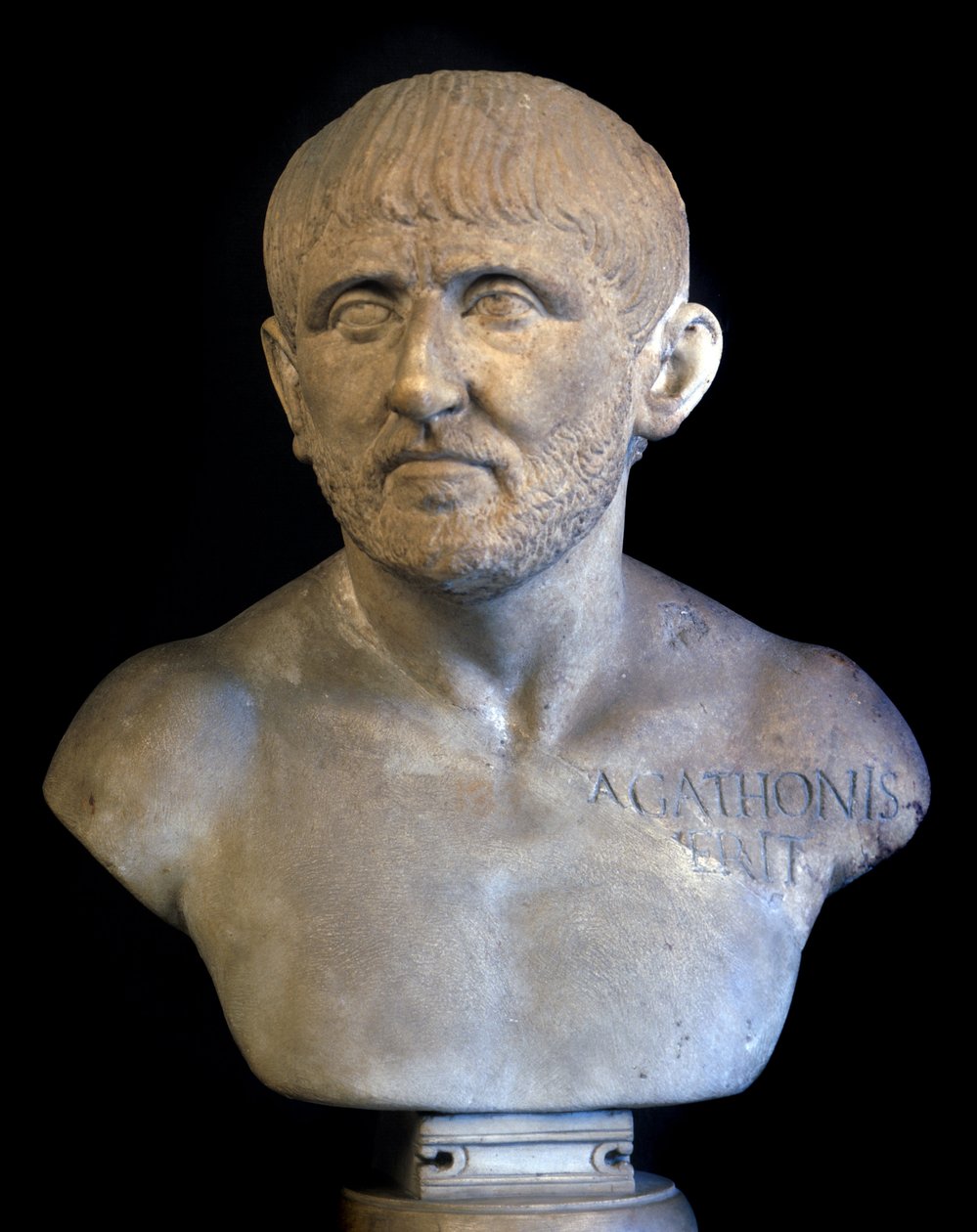 Busta Agathona z Athén (448-400 př. n. l.), dramatika. od Greek or Roman