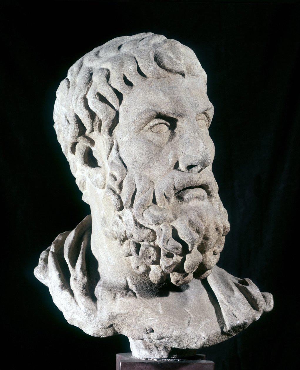 Portrét Epikura (341 př. n. l. - 270 př. n. l.), řeckého filozofa, zakladatele epikurismu. Muzeum Baracco, Řím. od Greek or Roman