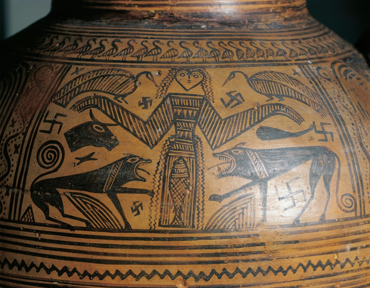 Řecká civilizace, Boiotská amfora, z Théb, detail od Greek School