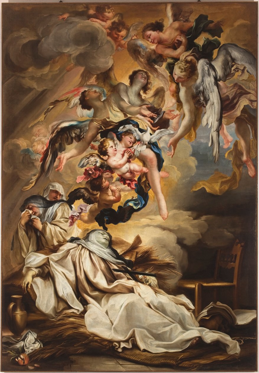 Smrt sv. Scholasticy, c. 1700 od Gregorio De Ferrari
