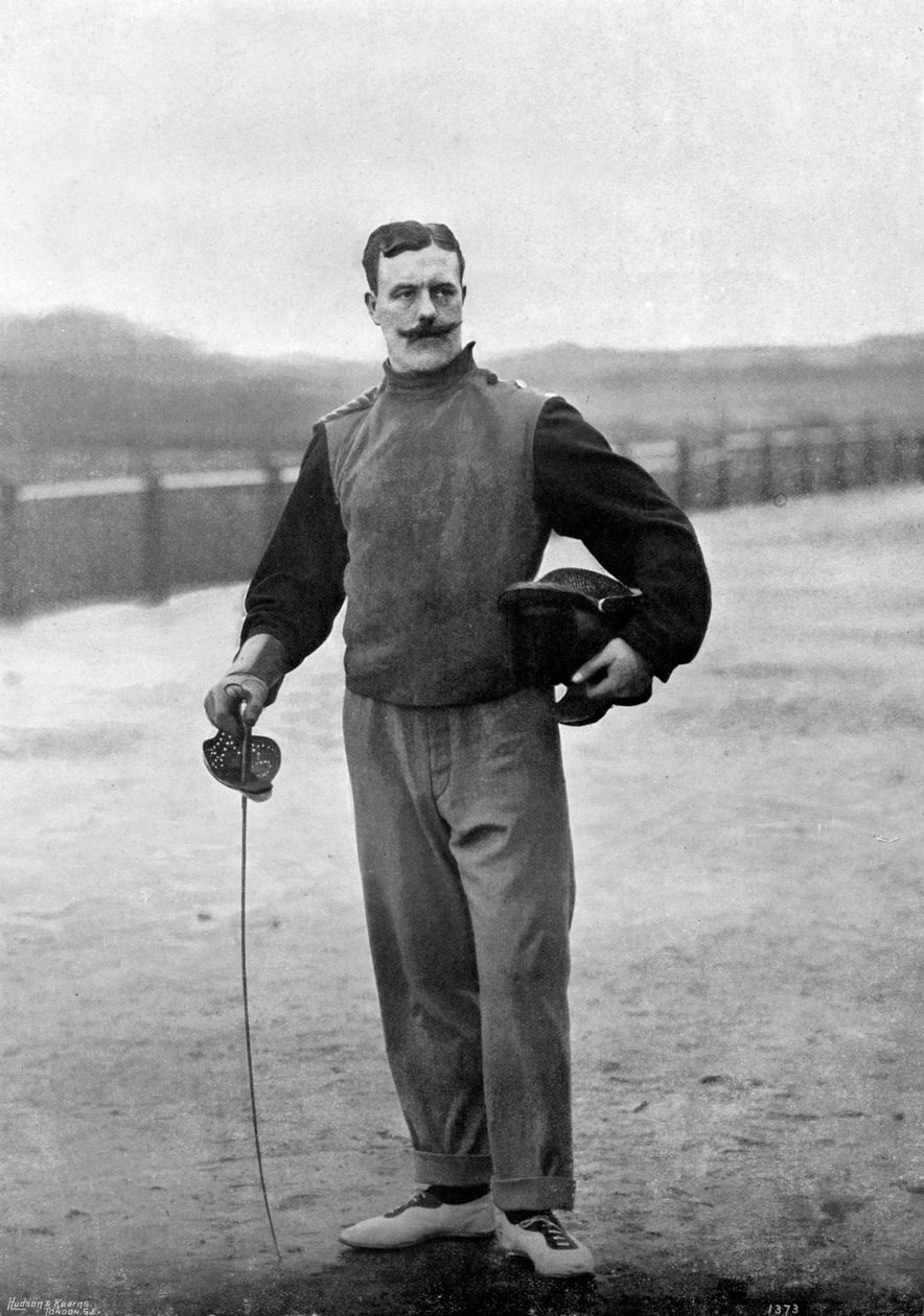 Kapitán Walter Edgeworth-Johnstone z Royal Irish Regiment, Aldershot, Hampshire, 1896. od Gregory and Co