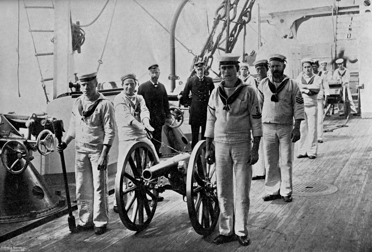 Vrtačka s lehkou pistolí na palubě HMS Camperdown, 1895 od Gregory and Co