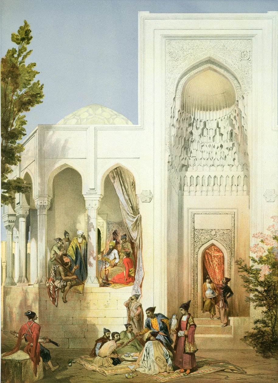 Palác chána v Baku, Apšeronský poloostrov, deska 42 z knihy o Kavkazu, vyryli Mouilleron, Bayalos a Charles Claude Bachelier, vydal Alfred Leon Lemercier, 1847. od Grigori Grigorevich Gagarin