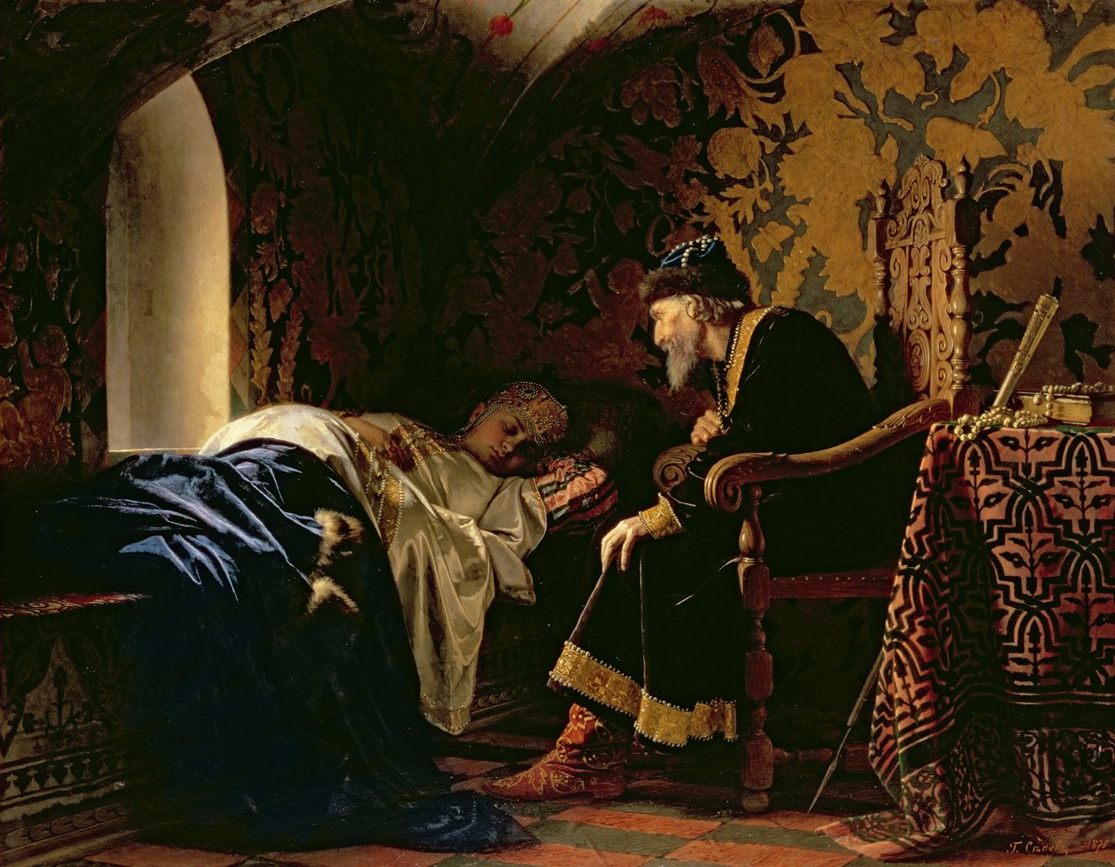 Car Ivan Hrozný obdivující Vasilii Melentevnu, 1875 od Grigori Semenovich Sedov