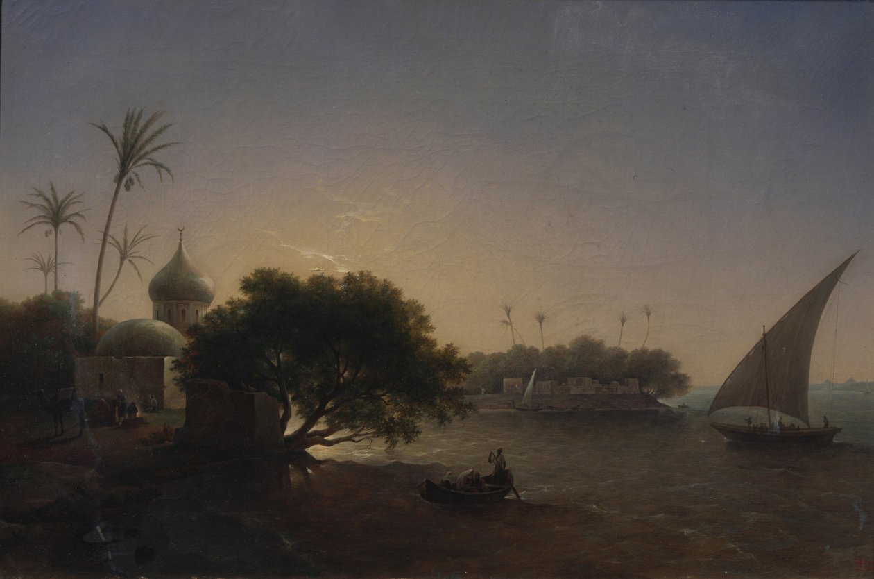 Pohled na Nil v Egyptě, 1851 od Grigori Grigorevich Chernetsov