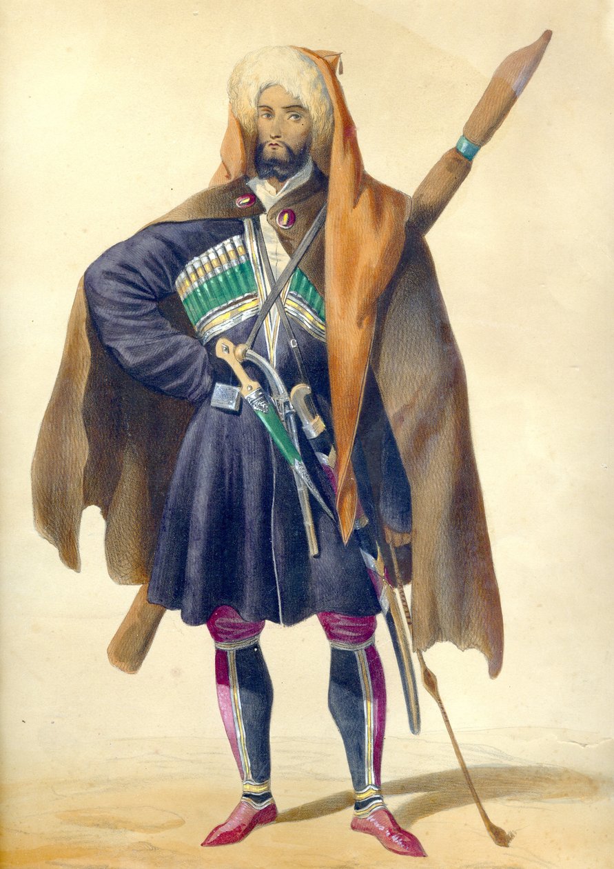 Čerkesské z: Scény, krajiny, zvyky a kostýmy Kavkazu, 1840 od Grigori Grigorevich Gagarin