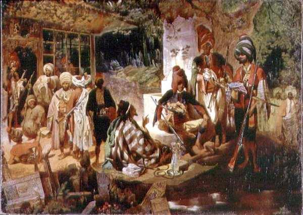 Orientální scéna (olej na plátně) od Grigori Grigorevich Gagarin