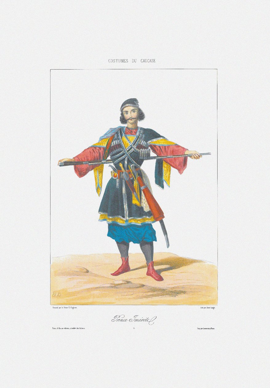 Prince of Imereti From: Scény, krajiny, zvyky a kostýmy Kavkazu, 1840 od Grigori Grigorevich Gagarin