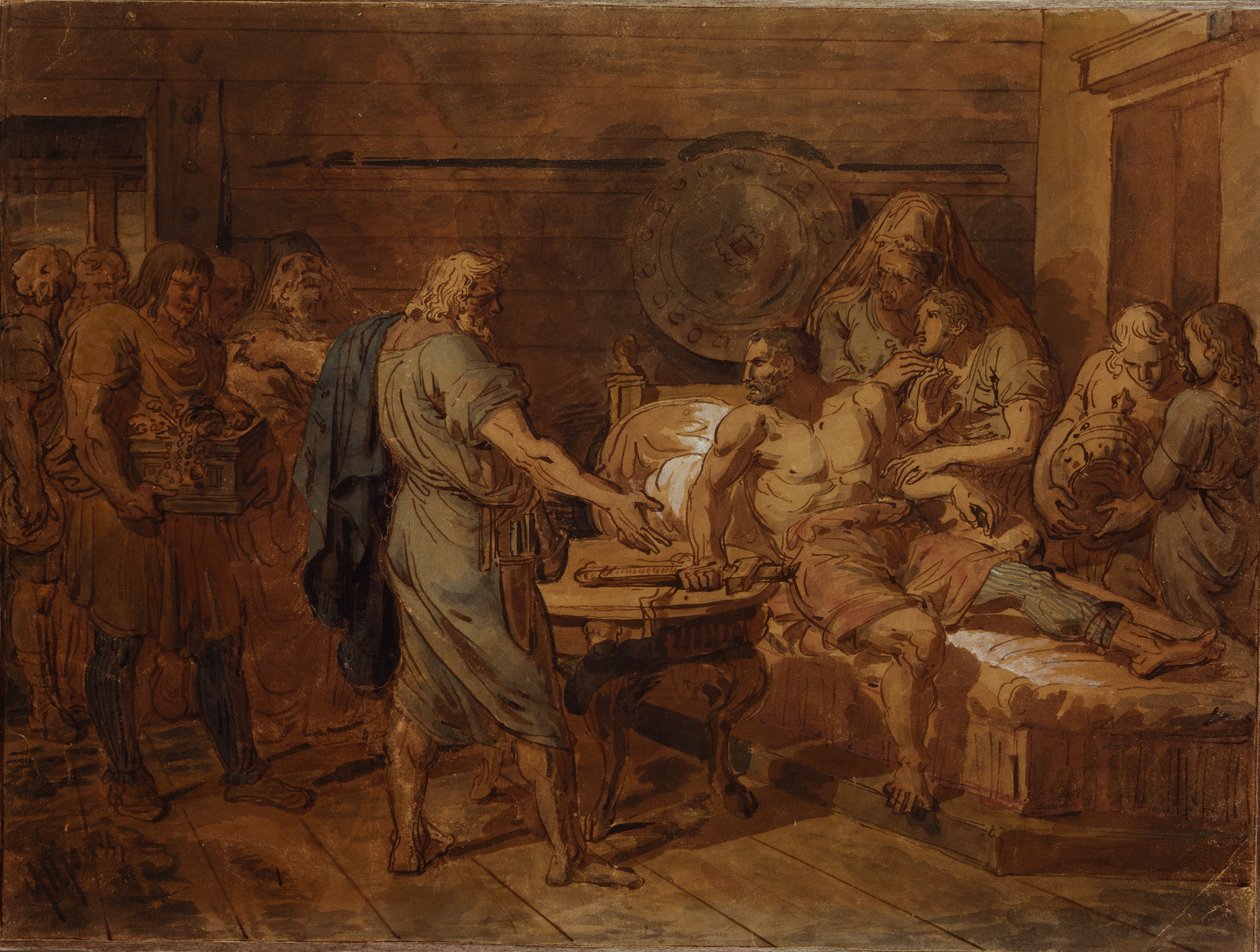 Výzva Kuzmy Minina k princi Dmitriji Požarskému, 19. století od Grigori Ivanovich Ugryumov