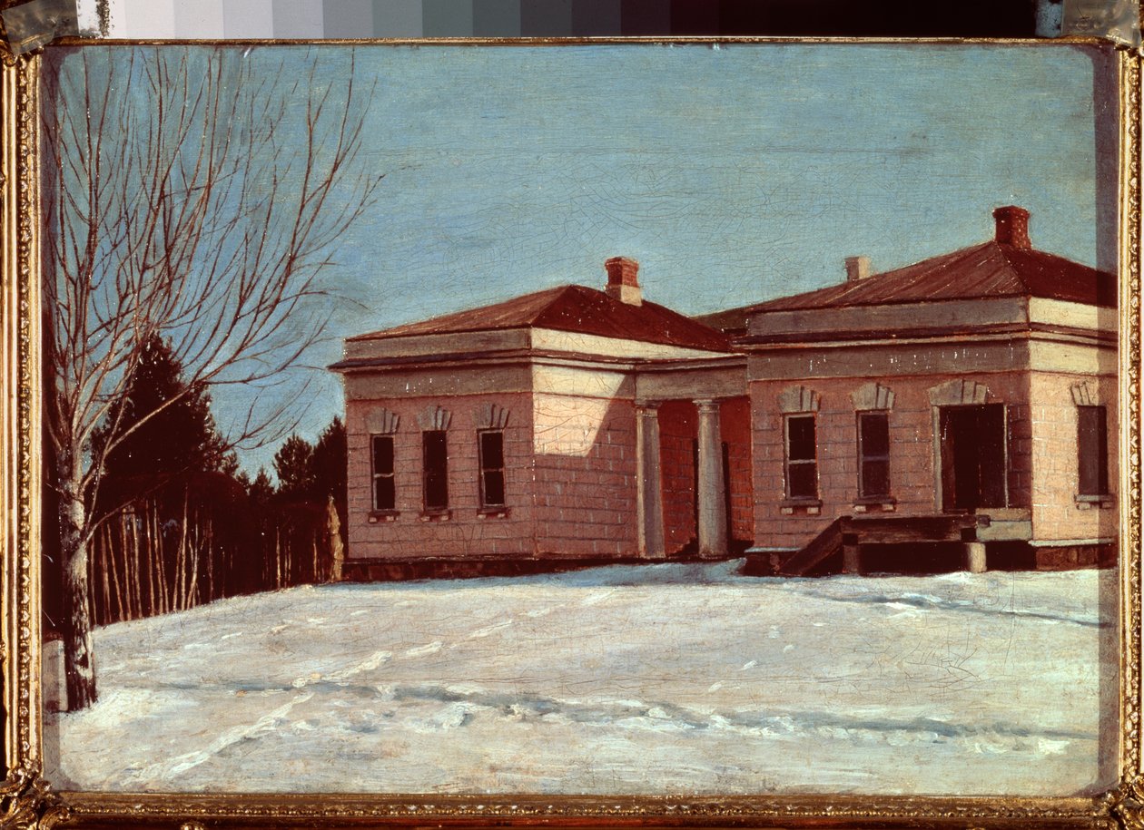 Vue du manoir Milyukov a Ostrovski (Rusko) - Pohled na Miljukovův zámek v Ostrovkách - Peinture de Grigori Vasilyevich Soroka (1823-1863), huile sur toile - Art russe od Grigori Vasilievich Soroka