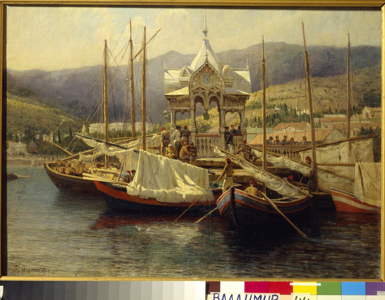 Le port de Jalta (Ukrajina) - Paynture de Grigori (Grigory, Grigory) Grigoryevich Myasoedov (Myasoedov) (1834-1911), huile sur toile od Grigoriy Myasoyedov