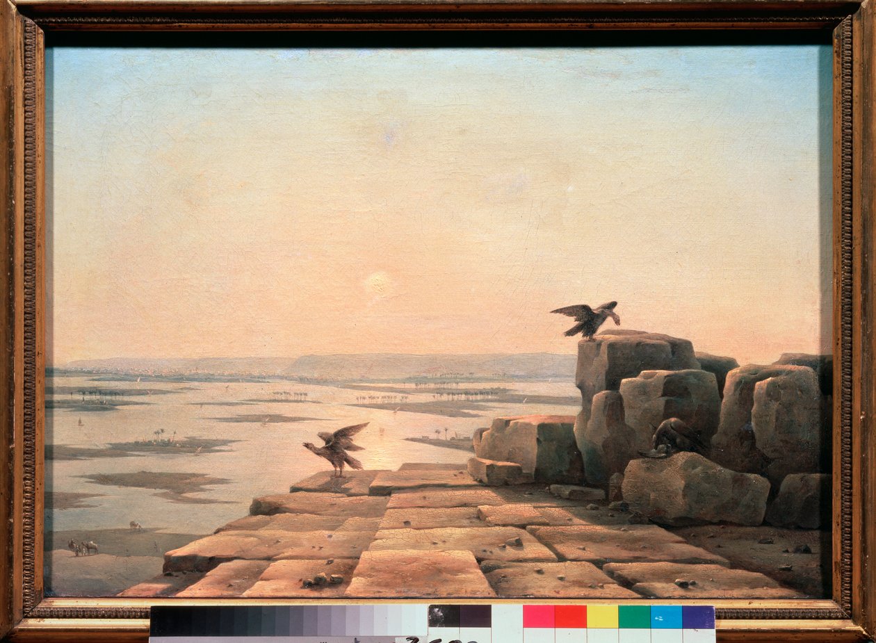 Nile Floods (Egypt) - Overflow Of The Nile - Malba Grigori Grigorievich Černěcov (Černěcov) (1802-1865), olej na plátně od Grigory Tchernezov