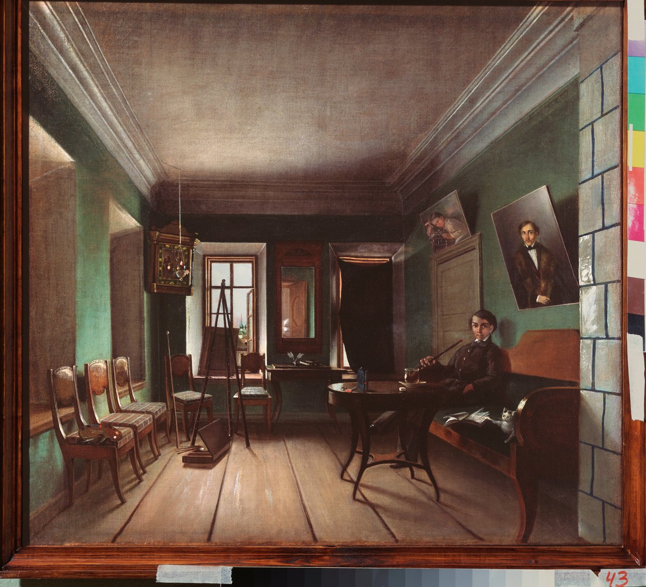 Interiér Bykovova domu - obraz Grigorije Vasiljeviče Jurova (?-po 1896), olej na plátně, cca 1850, ruské umění od Grigory Vasilievich Yurov