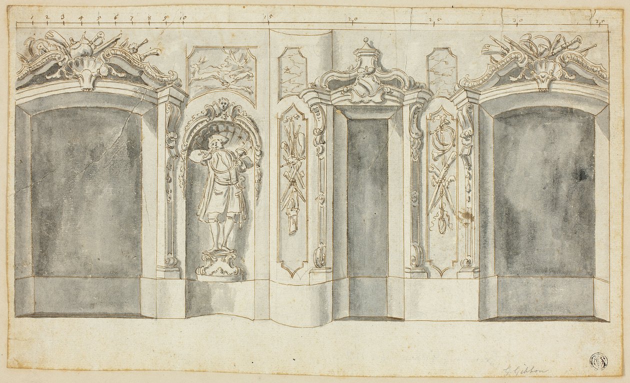 Stěna s loveckými vzory od Grinling Gibbons